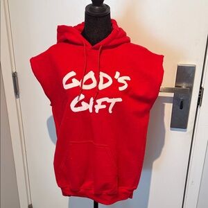 Vibrant Red Sleeveless Hoodie